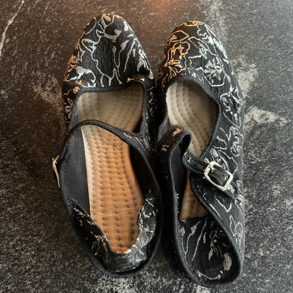 Free People Paisley Slide Flats.